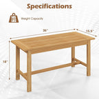 Tangkula 36” Patio Coffee Table, Solid Wood Coffee Table with Slatted Tabletop, Outdoor Rectangular Side Table, Solid Teak Wood Cocktail Tea Table, Home Accent Table for Poolside, Backyard, Garden