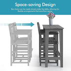 Ciokea Outdoor Bar Height Table Set of 5, 60" Extra Long Rectangle High Top Table and 4 Oversized Adirondack Chairs Set, Heavy-Duty All-Weather HDPE Patio Bar Set for Backyard Balcony Deck, Grey