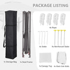 GDY 11x11 Pop Up Canopy Tent, Outdoor Canopy with Netting, Outdoor Gazebo for Backyard, Tent with Hand Bag, White.