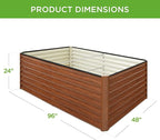Best Choice Products 8x4x2ft Outdoor Metal Raised Garden Bed, Deep Root Planter Box for Vegetables, Herbs & Flowers, 478-Gallon Capacity, 100% Non Toxic Materials - Wood Grain
