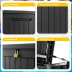280 Gallon Large Deck Box, Resin Outdoor Storage Box - Image 4