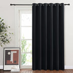NICETOWN Blackout Curtain for Sliding Door, Patio Door Curtains, Thermal Insulated Wide Drapes/Draperies for Bedroom (Black, 80 by 84 inches)