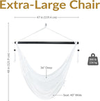 Sunnydaze Outdoor Hammock Chair Swing - Hanging Hammock Swing - Hanging Reading Chair - Soft-Spun Polyester Rope - Caribbean XL - Tan