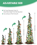 2Pack Garden Trellis for Climbing Plants Outdoor Indoor Pot 67'' Cucumber Trellis for Climbing Plant Support for Climbing Vegetables Plants Garden Obelisk Trellis Tomato cage & Climbing Rose