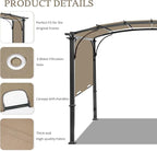 Pergola Canopy Replacement Cover for Lowe's Allen + Roth 10x10 Ft Freestanding Pergola, 200" x 103" Shade Cover, Compatible with Model #L-PG152PST-B,Cover Only (Khaki)