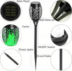 4 Pack Outdoor Solar Flame Light,Solar Lights Outdoor for Garden Decorations with Flickering Flame,IP65 Waterproof Solar Powered Yard Lights Torch Light for Lawn Patio Pathway (Green)
