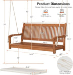 Tangkula 2 Person Hanging Porch Swing, Outdoor Bench Swing - Image 4