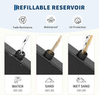 Garvee 4Pcs Patio Umbrella Base 330LB Capacity Heavy Weight Stand Umbrella Stand for 10-15FT Umbrellas, Water/Sand Filled, Clip-Locked Assembly, Umbrellas Holder for Outdoor Deck Poolside, Black