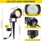 Landscape Spot Lights Outdoor, Dusk to Dawn Outdoor Lighting with IP65 Waterproof, 3000K Warm White Plug in Spotlight for Yard Tree Wall Pathway Flag Pole House, 4 Pack