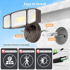 Onforu 100W 11000LM Flood Lights Outdoor, Brightness Security LED Flood Lights with 3 Adjustable Heads, Switch Controlled, IP65 Waterproof 6500K Outside Exterior Flood Light for Yard Garage Eave Patio