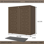 Storage Box Outdoor Caninet,Resin Indoor Storage Box Waterproof Outdoor Storage Cabinets for Patio/Garden/Backyard, Size 34.3''L*15''W*36.2''H(Brown)