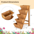 Giantex 5-Tier Wooden Vertical Raised Garden Bed, Freestanding Plant Stand with Legs for Herbs Vegetables Fruits, Indoor Outdoor Tiered Wood Planter Box Flower Rack for Patio, Balcony & Yard