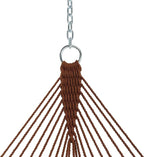 Castaway Living 13 ft. Double Traditional Hand Woven Antique Brown Polyester Rope Hammock – 2-Person, 450 lb Capacity, Free Extension Chains & Tree Hooks, Designed in The USA
