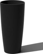 Veradek Mason Series Vega Planter - Round Tall Planter for Indoor or Outdoor Porch/Patio | Made from Plastic-Stone Composite with Drainage Holes | Modern Décor for, Flowers, Interior Plants