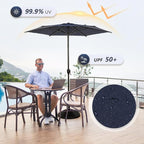 Abba Patio 7.5FT Lyon Outdoor Patio Umbrella Outdoor Table Umbrella with Push Button Tilt and Crank Market Umbrella 6 Sturdy Ribs UV Protection Waterproof for Garden Deck Backyard Pool, Navy Blue