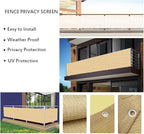 LOVE STORY Balcony Privacy Screen, 3.3' x19.7' Sand Deck Shield Screen Fence Cover (HDPE),UV Protection and Weather-Resistant,3 FT Height for Deck, Patio, Backyard, Outdoor Pool, Porch, Railing