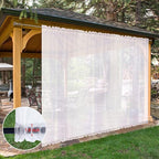 SpaceDresser Waterproof Outdoor Sheer Curtains for Patio - 2 Panels Rod Pocket Indoor Voile Sheer Curtain for Living Room,100W x 84L inch, White