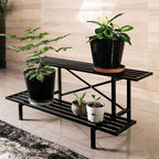 Zhongma 2 Tier Sturdy Metal Plant Stand Heavy Duty Plant Holder for Home Indoor and Outdoor,L45.67 x W17.5 x H14 inch, 440 LBS Capacity & Heavy Duty Construction …