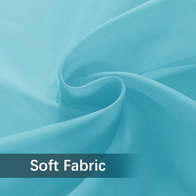 SpaceDresser Waterproof Outdoor Sheer Curtains for Patio - 2 Panels Rod Pocket Indoor Voile Sheer Curtain for Living Room,52W x 84L inch, Aqua