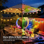 Outdoor String Lights Battery Powered, 22ft 20 LED Bulbs Hanging Patio Lights Dimmable w/Timer & Remote, Globe Bulb Shatterproof Waterproof for Outdoor Indoor Decor - Warm White & Multicolor