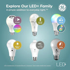 GE LED+ Dusk to Dawn A19 LED Light Bulbs, Automatic On/Off Outdoor Light, 8.5W, Soft White (3 Pack)