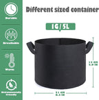 GROWTNT 1 Gallon Grow Bags 24 Pack,1 Gallon Fabric Pots,Garden Bags to Grow Vegetables,Planter Bag for Vegetables,Garden Pots with Two Handles.