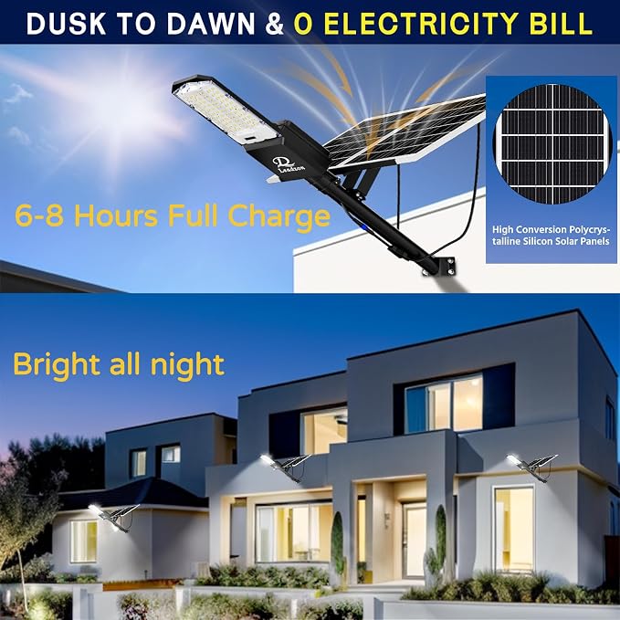 Flood Security Lights, Solar Powered, 88 LED Beads, IP67 Black