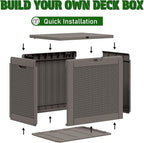 Outdoor Storage Box, Resin Deck Boxes Indoor and outdoor, Waterproof Storage Box Lockable Lid (Grey,31 Gallon)