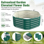 Hexagon Raised Garden Bed, 48 Inch Diagonal & 16.5 Inch Tall, Galvanized Steel Planter Box with Wave-Shaped Metal Panels for Outdoor Flower,Tree,Herb & Vegetable Garden (Dark green, 4FT X 1.5FT)