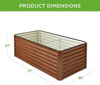 Best Choice Products 6x3x2ft Outdoor Metal Raised Garden Bed, Deep Root Box Planter for Vegetables, Flowers, Herbs, 269 Gallon Capacity, 100% Non Toxic Materials - Wood Grain