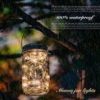 Solar String Lights for Mason Jars, 12 Pack, 30 LED Warm White