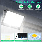 500W LED Flood Light Outdoor with Plug+10ft Cable, 60000LM Ultra Brighter 5000K Exterior Security Light, IP66 Waterproof Commercial Lighting for Sports Fields Counts Arena Stadium(2 Pack)