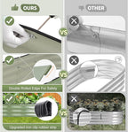 Galvanized Raised Garden Bed - 8x2x1FT Metal Planter Boxes Outdoor | Oval Steel Raised Bed Kit for Gardening with Protective Tape, Bracing Rods, Gloves for Vegetables, Flower, Herb (Green)