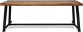Great Deal Furniture Beau Outdoor Eight Seater Wooden Dining Table, Teak and Rustic Metal Finish