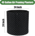 Air Pruning Containers, 40 Gallon Air Pruning Planters, Sturdy Plastic Roots Control Planter Container for Tree Grow Outdoor, Garden Self-Planting Planters, Size 24"x24", Black, 2P
