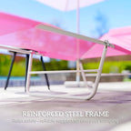 Outsunny Folding Chaise Lounge Chair, Pool Sun Tanning Chair, Outdoor Lounge Chair with Reclining Back, Breathable Mesh Seat, Headrest for Beach, Yard, Patio, Pink