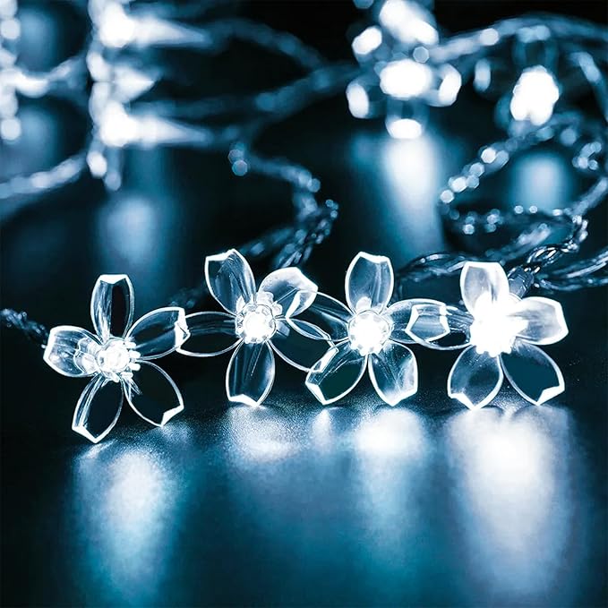 Indoor String Lights 33 ft White Cherry Blossom with 100 LEDs