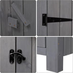 Outvita 70in Outdoor Storage Shed, Waterproof Wooden Garden Storage Cabinet with Lockable Door, Grey