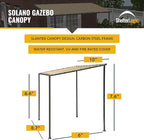 ShelterLogic 10' x 6' Solano Gazebo Canopy Charcoal Carbon Steel Frame and Water-Resistant and Sun Protection Tan Cover