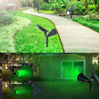 Solar Lights Outdoor Waterproof, 4 LED Landscape Lights, 2 in 1 LED Solar Spotlight for Flag Garden Pathway Yard Patio Lawn Outdoor Decor Lighting (Green)