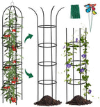 100% Metal Garden Obelisk Trellis for Climbing Plants Outdoor, 6.6ft Tall Metal Plant Support with Garden Twist Tie for Tomato Cucumber Pea Ivy Vines Rose Clematis Potted Plant Trellis 1 Pack