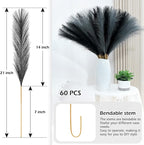 Artificial Pampas Grass Stems, 21.7 Inch, Pack of 60 Pcs