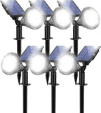 Solar Spot Lights for Outside, 21 LED Outdoor Solar Lights for Yard, 6 Pack Solar Spotlights Waterproof Auto On/Off for Landscape, Wall, Garden, Pool, Tree, Pathway and Driveway(White)