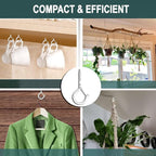 20 Pack Q Hanger Hooks with Safety Buckle, Rustproof Screw Hooks for Hanging String Lights, Bird Feeder, Plants, Wind Chimes & Holiday Decorations, Holds Up to 40 lbs（2.2" White Vinyl Coated ）