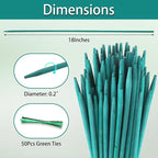 Bamboo Plant Stakes 50PCS, 18Inch Natural Bamboo Garden Stakes, Supports Indoor & Outdoor Plants, Straight Style, Green