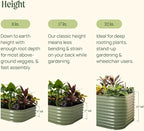 Vego garden Raised Garden Bed Kit, 11" Tall 6 in 1 Modular Metal Raised Planter Bed for Vegetables Flowers Patio Ground Planter Box, Pearl White