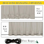 NICETOWN 2 Panels Natural Gazebo Curtains Outdoor Waterproof & Windproof, Top & Bottom Rod Pocket & Back Tab Windproof Privacy Outdoor Curtains Blackout Blinds with Fixed Rope for Patio, W52 x L95