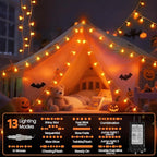String Lights, 100 Orange LEDs, 43 FT Connectable Halloween Decor