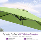 PURPLE LEAF 9 Feet Square Cantilever Umbrella Patio Umbrella with Base Outdoor Umbrella Aluminum Offset with 360-degree Rotation for Garden Deck Pool Patio Apple Green