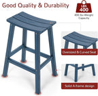 Stoog All-Weather Bar Stools Set of 4, 28" Height Outdoor Bar Stools, Low Maintenance, for Patio, Deck, Kitchen Counter, and Garden, Blue